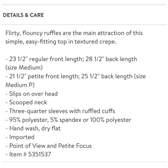 Gibson Ruffled Handkerchief Hem Top - Picture 4 of 4